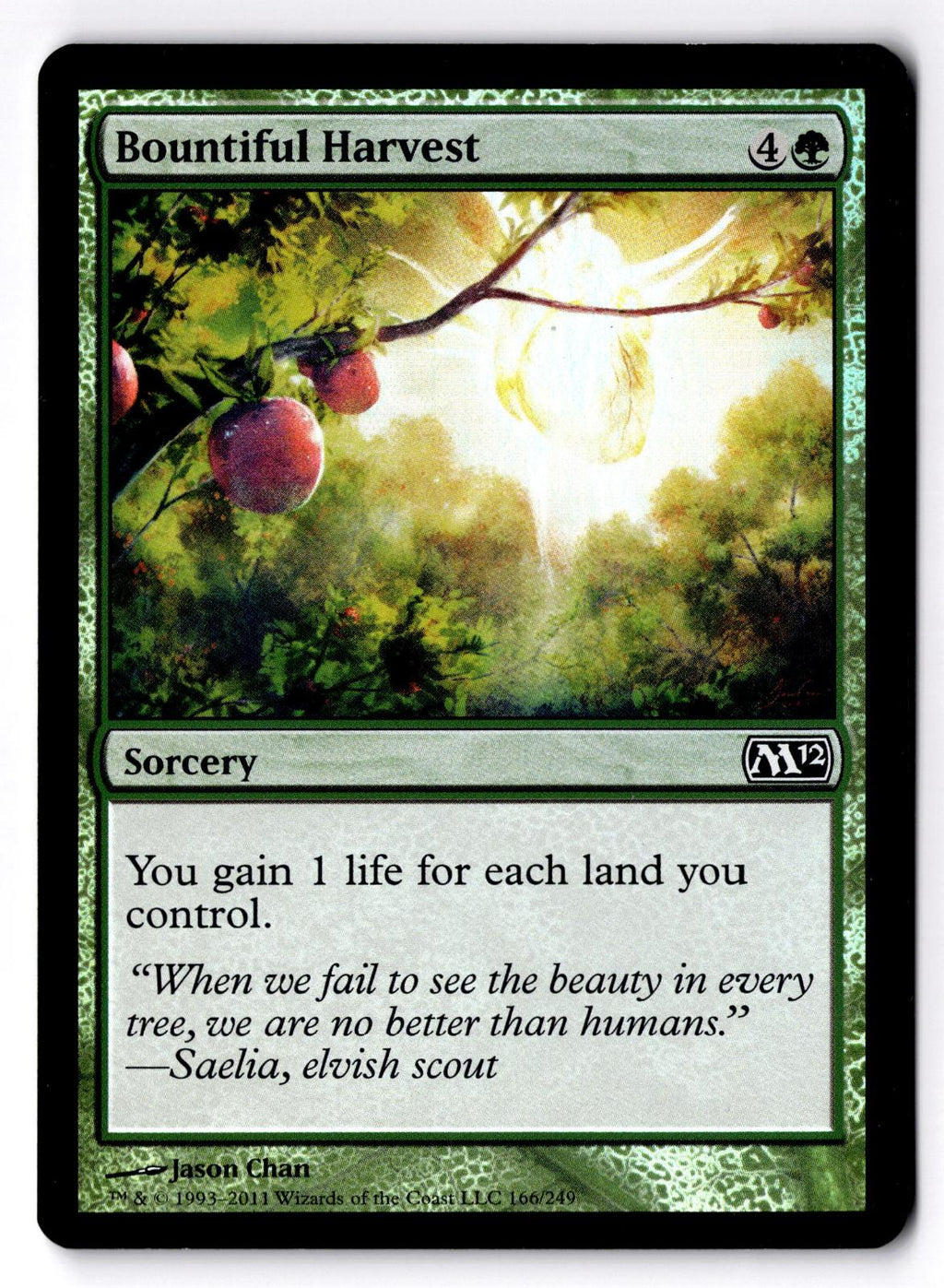 Bountiful Harvest 166 Common Magic 2012 (M12) Magic: The Gathering Foil LP