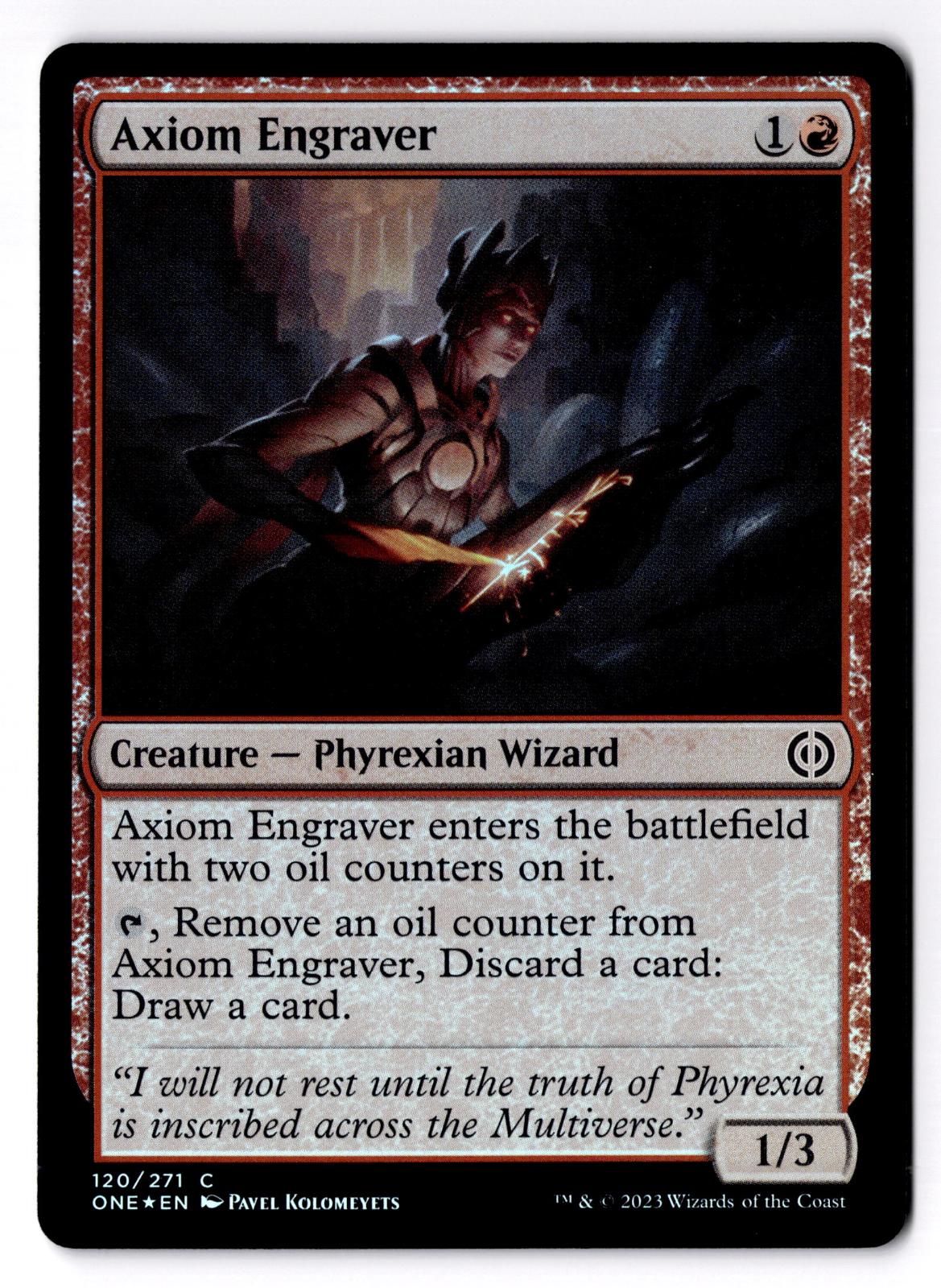 Axiom Engraver 120 Common Phyrexia: All Will Be One Magic: The Gathering Foil LP