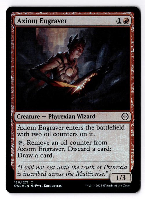 Axiom Engraver 120 Common Phyrexia: All Will Be One Magic: The Gathering Foil LP