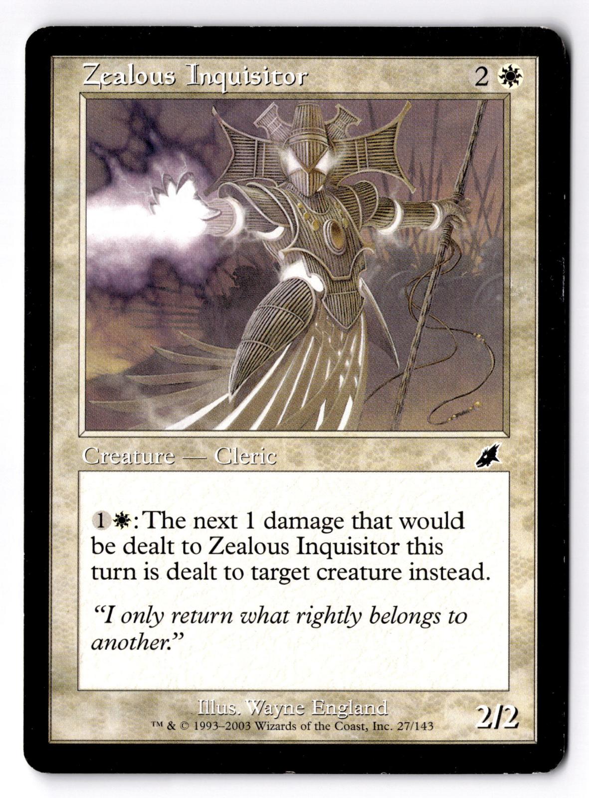 Zealous Inquisitor 27 Common Scourge Magic: The Gathering Moderately Played