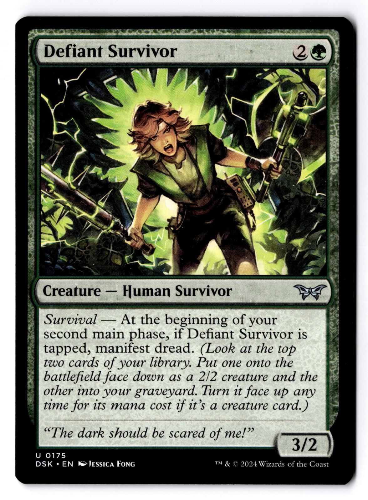 Defiant Survivor 175 Uncommon Duskmourn: House of Horror Magic: The Gathering LP