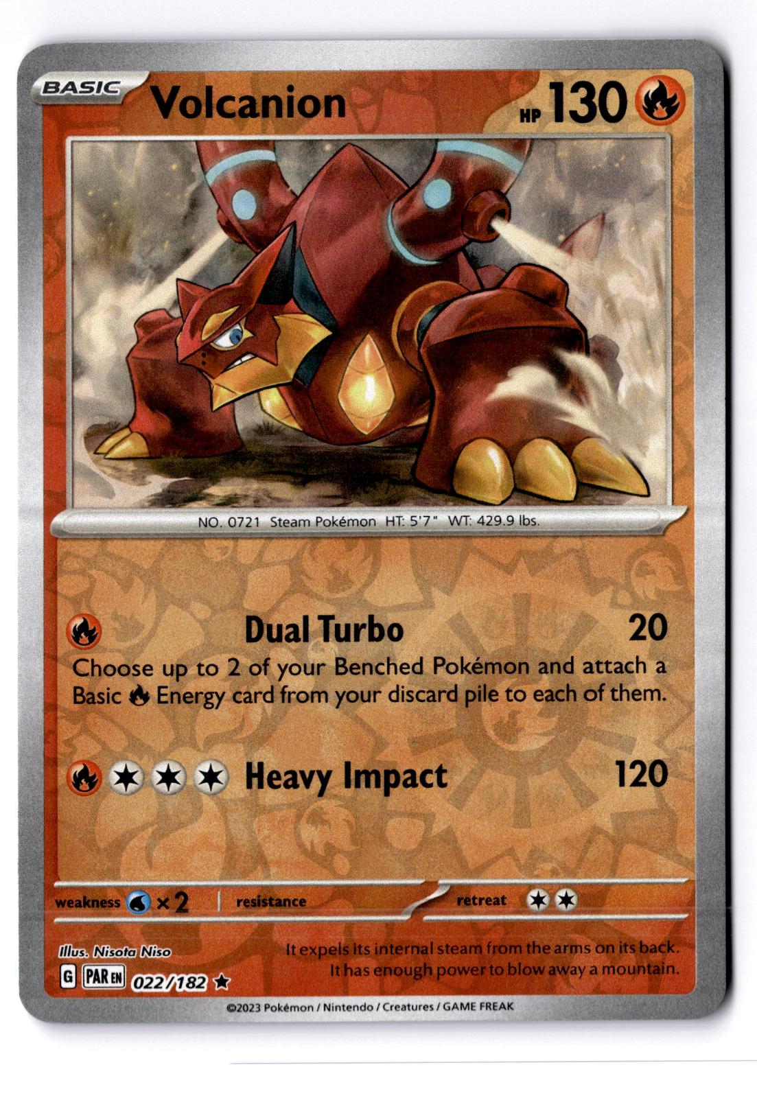 Volcanion 022/182 Rare Paradox Rift Pokemon Reverse Holo Near Mint