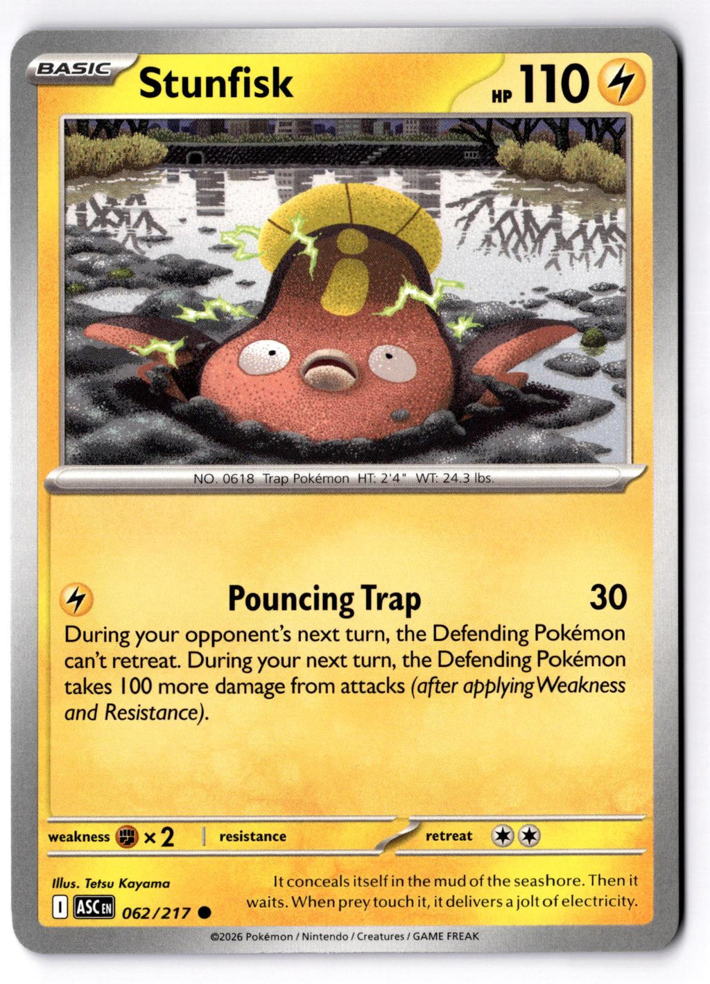Stunfisk 062/217 Common Ascended Heroes Pokemon Near Mint