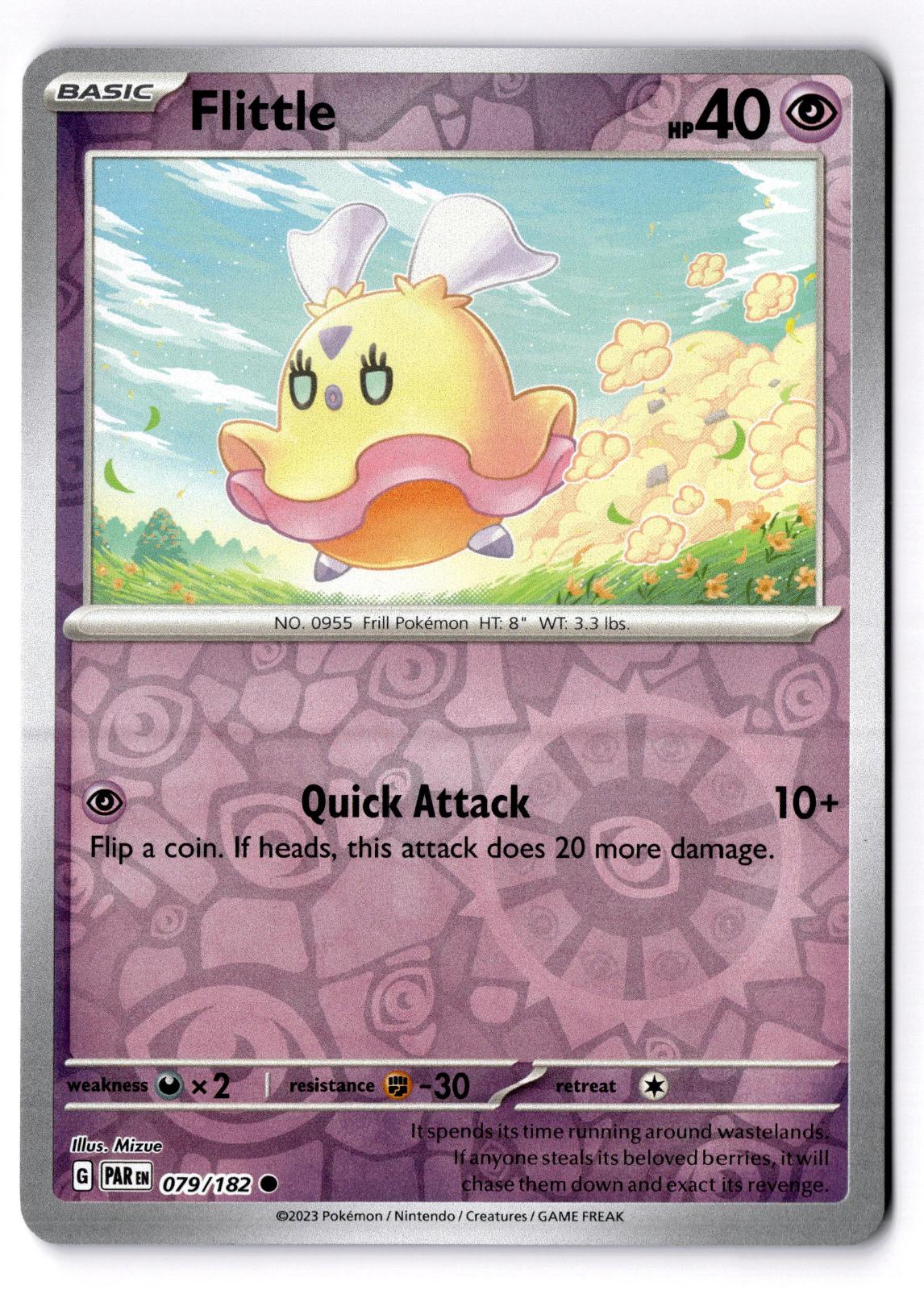 Flittle 079/182 Common Paradox Rift Pokemon Reverse Holo Near Mint