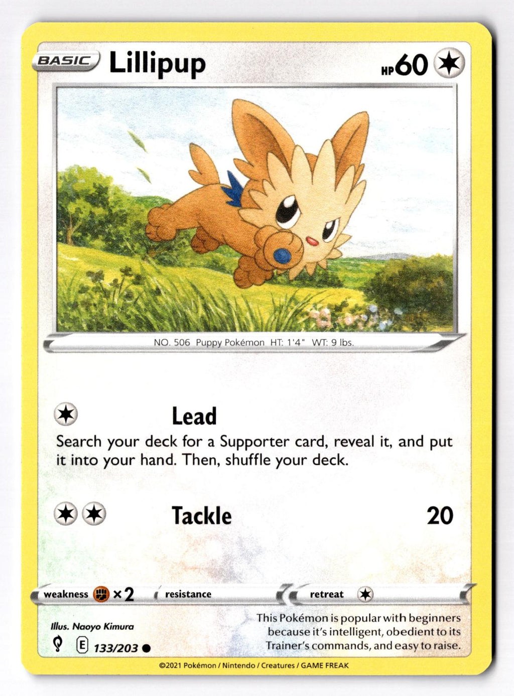 Lillipup 133/203 Common Evolving Skies Pokemon Near Mint