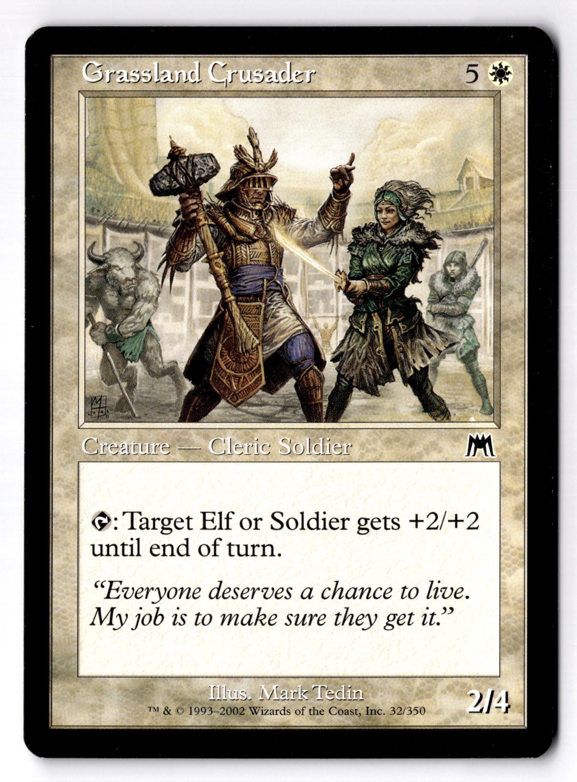Grassland Crusader 32 Common Onslaught Magic: The Gathering Moderately Played