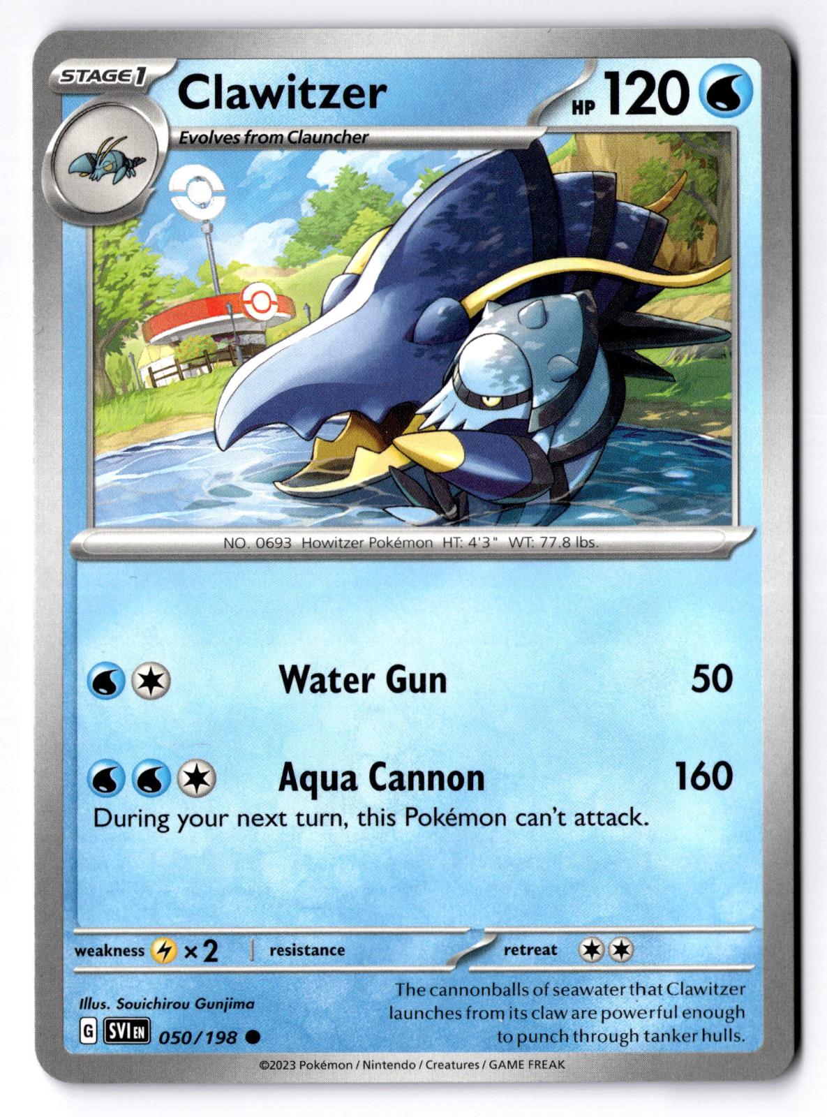 Clawitzer 050/198 Common Scarlet & Violet Pokemon Near Mint