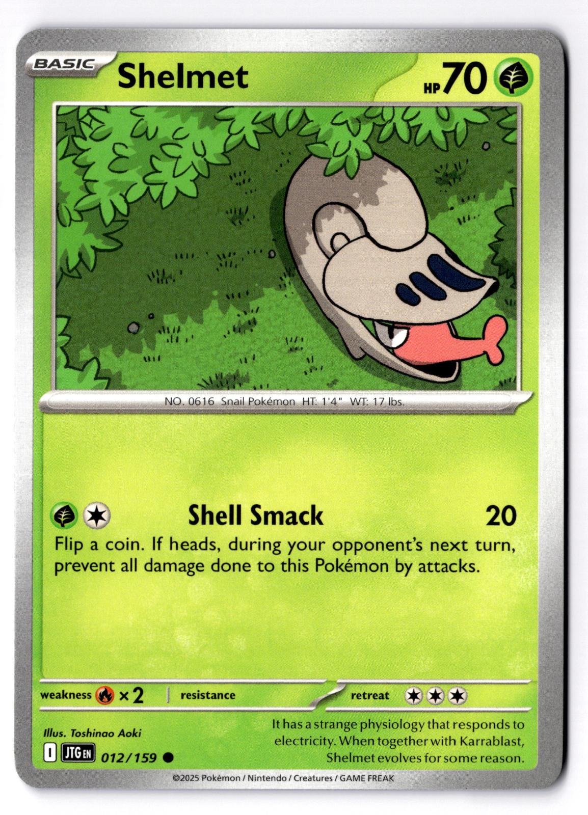 Shelmet 012/159 Common Journey Together Pokemon Near Mint