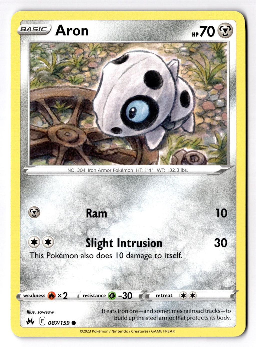 Aron 087/159 Common Crown Zenith Pokemon Near Mint