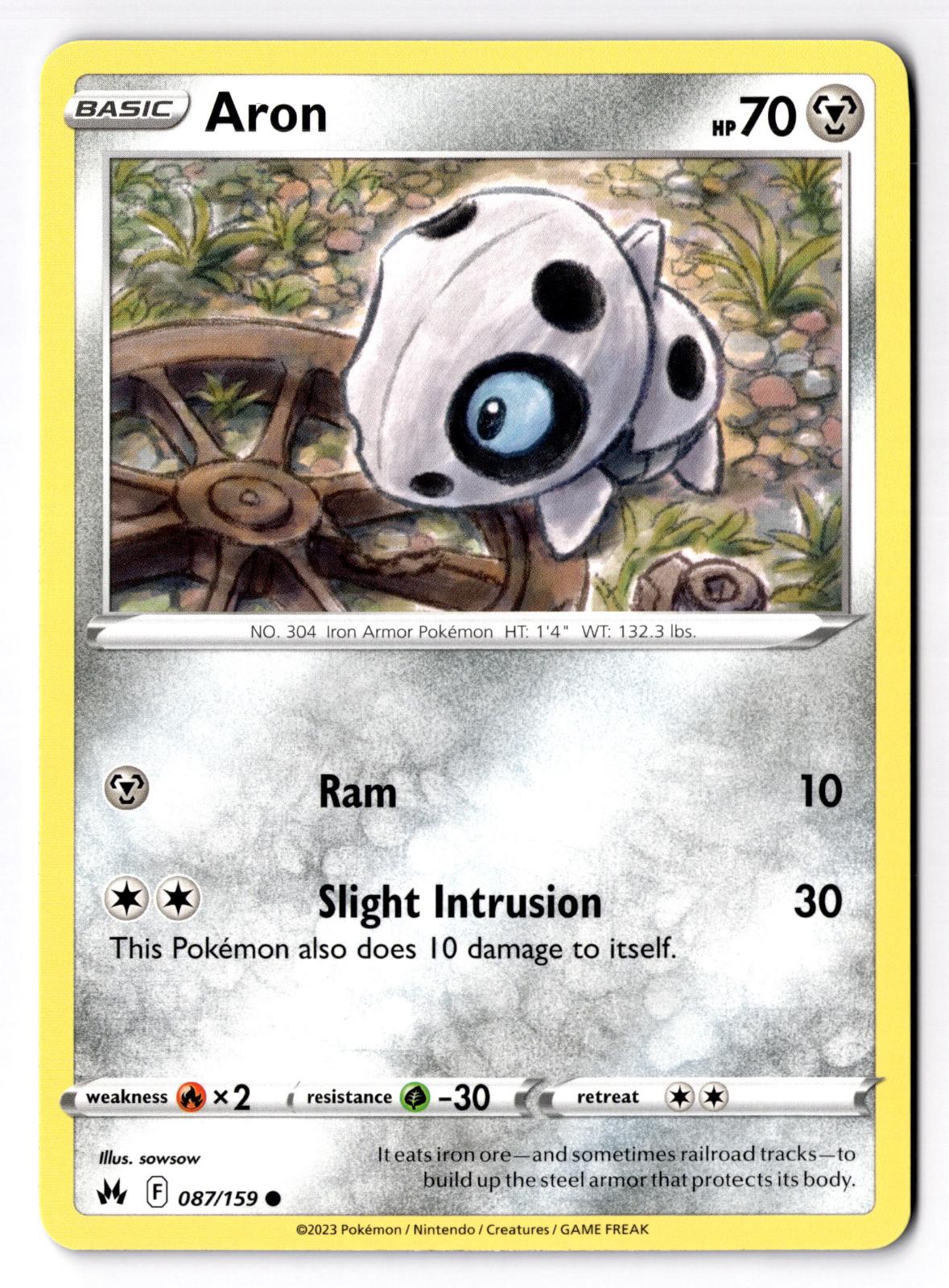 Aron 087/159 Common Crown Zenith Pokemon Near Mint