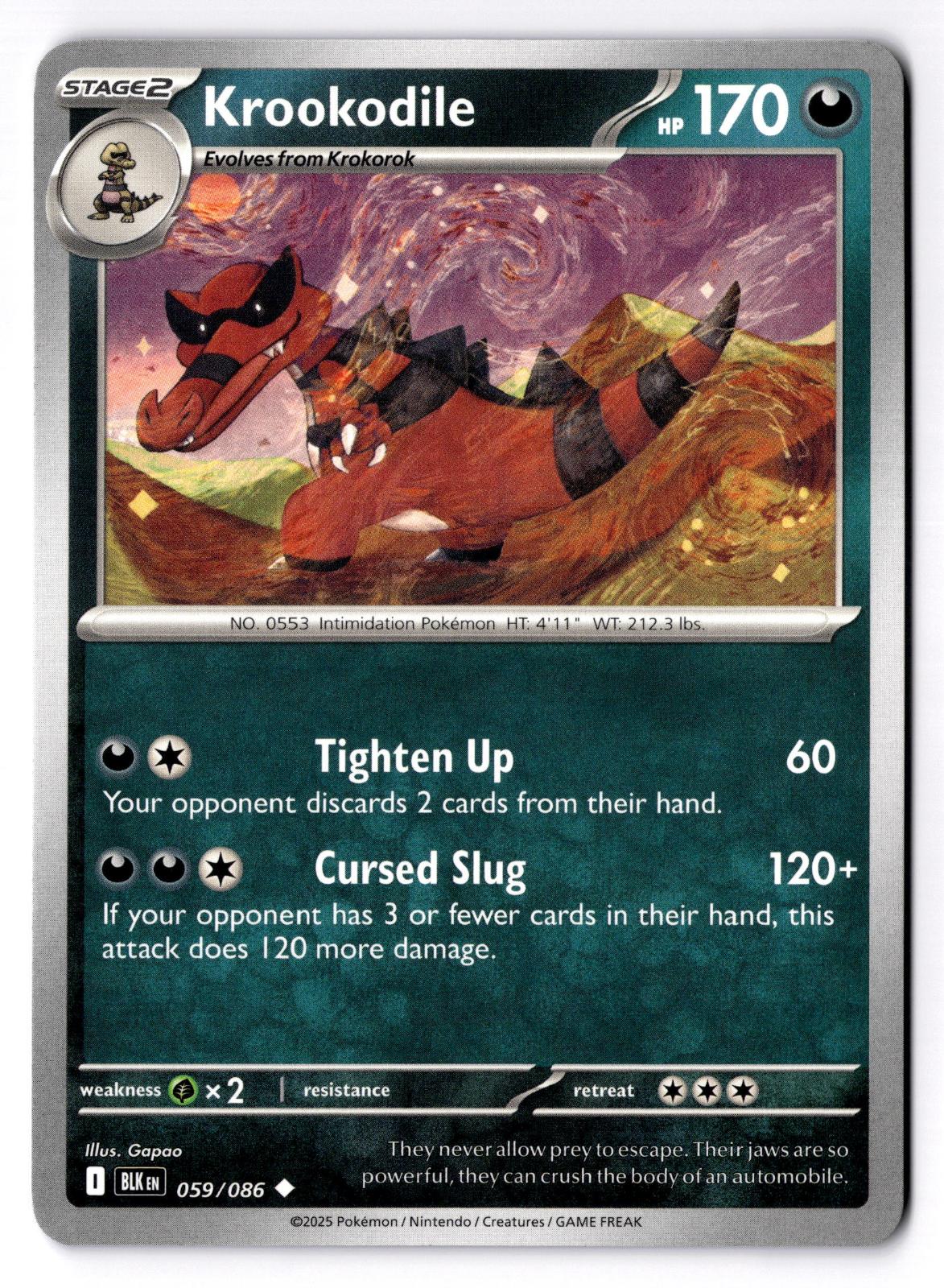 Krookodile 059/086 Uncommon Black Bolt Pokemon Near Mint