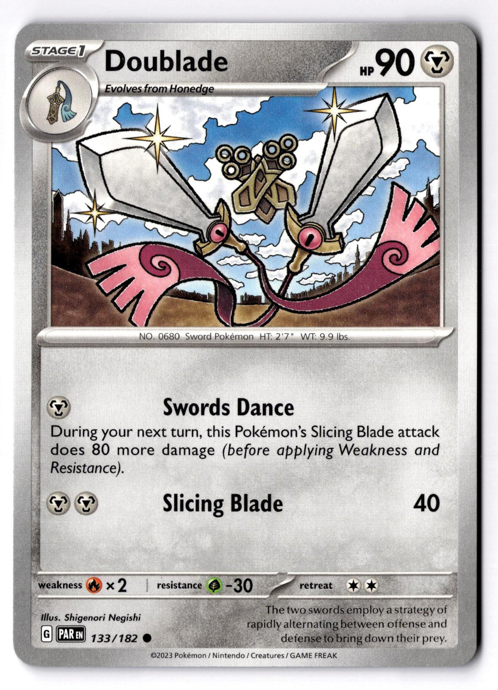 Doublade 133/182 Common Paradox Rift Pokemon Near Mint