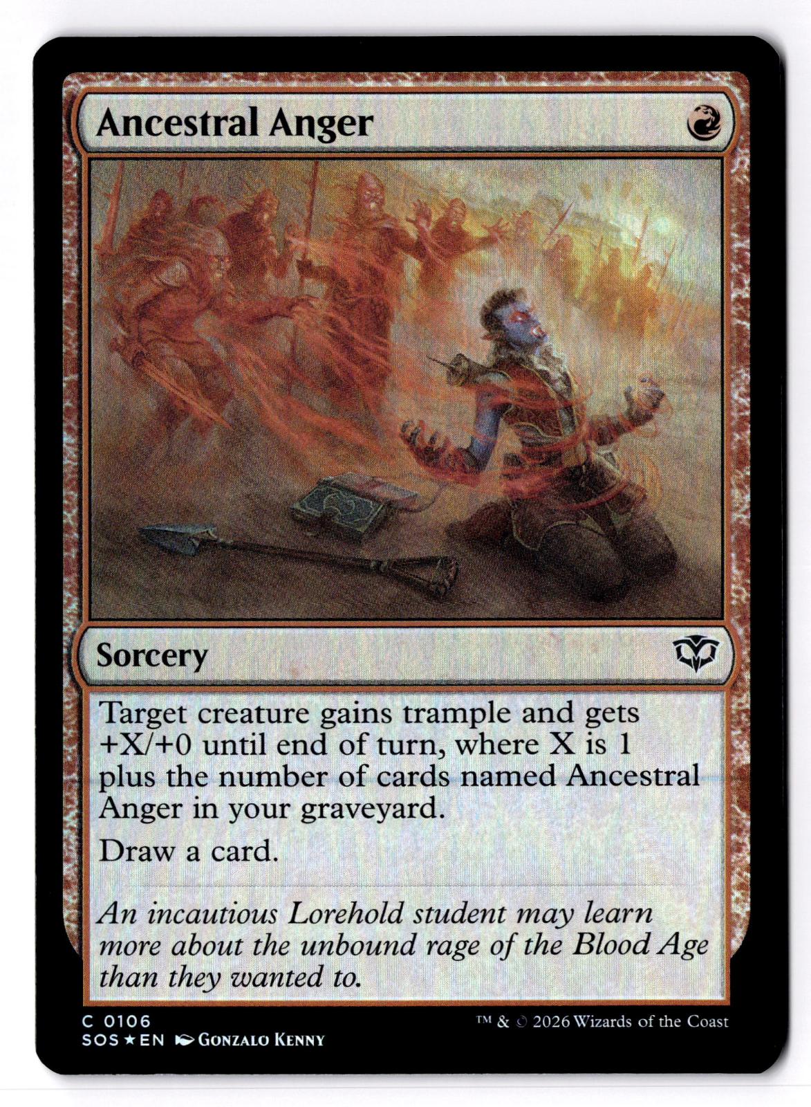 Ancestral Anger 106 Common Secrets of Strixhaven Magic: The Gathering Foil LP