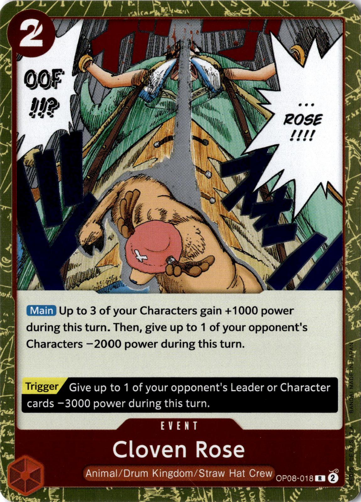 Cloven Rose OP08-018 Rare Two Legends One Piece Foil Near Mint