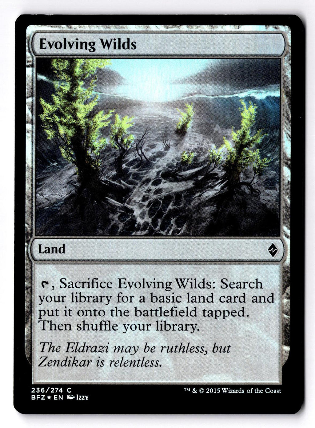 Evolving Wilds 236 Common Battle for Zendikar Magic: The Gathering Foil LP