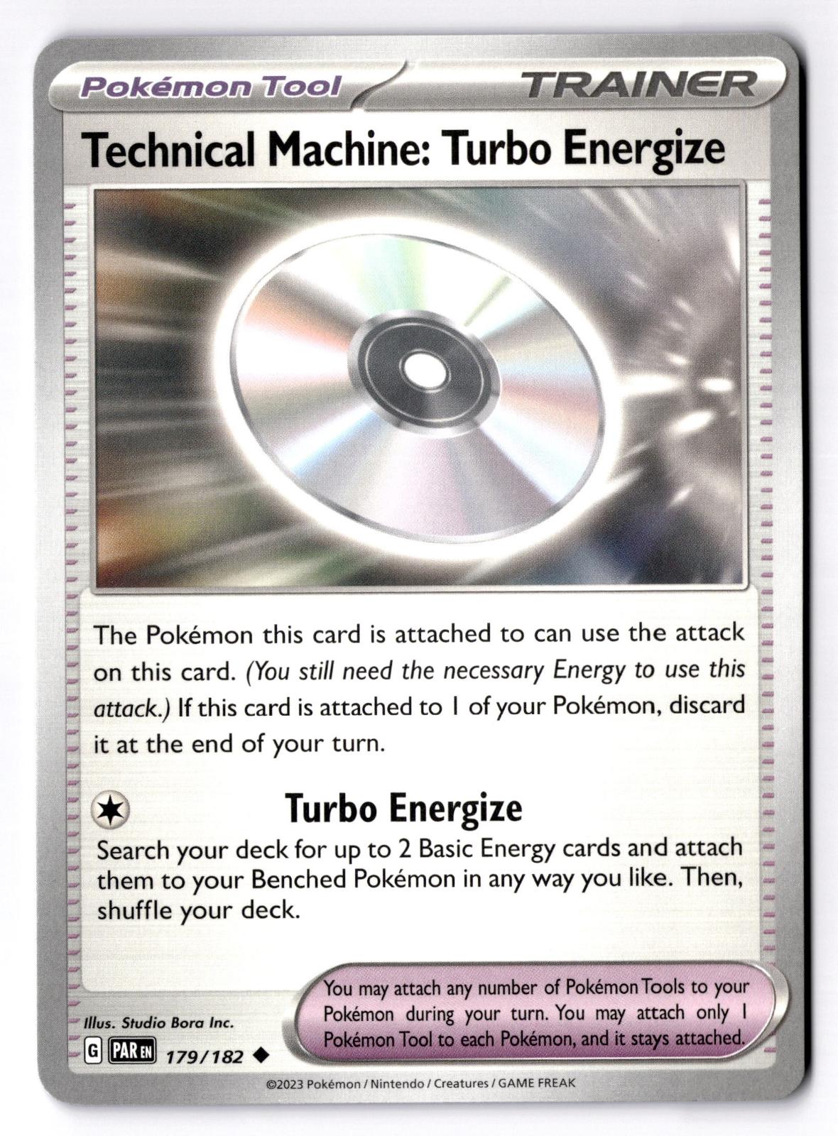 Technical Machine: Turbo Energize 179/182 Uncommon Paradox Rift Pokemon NM