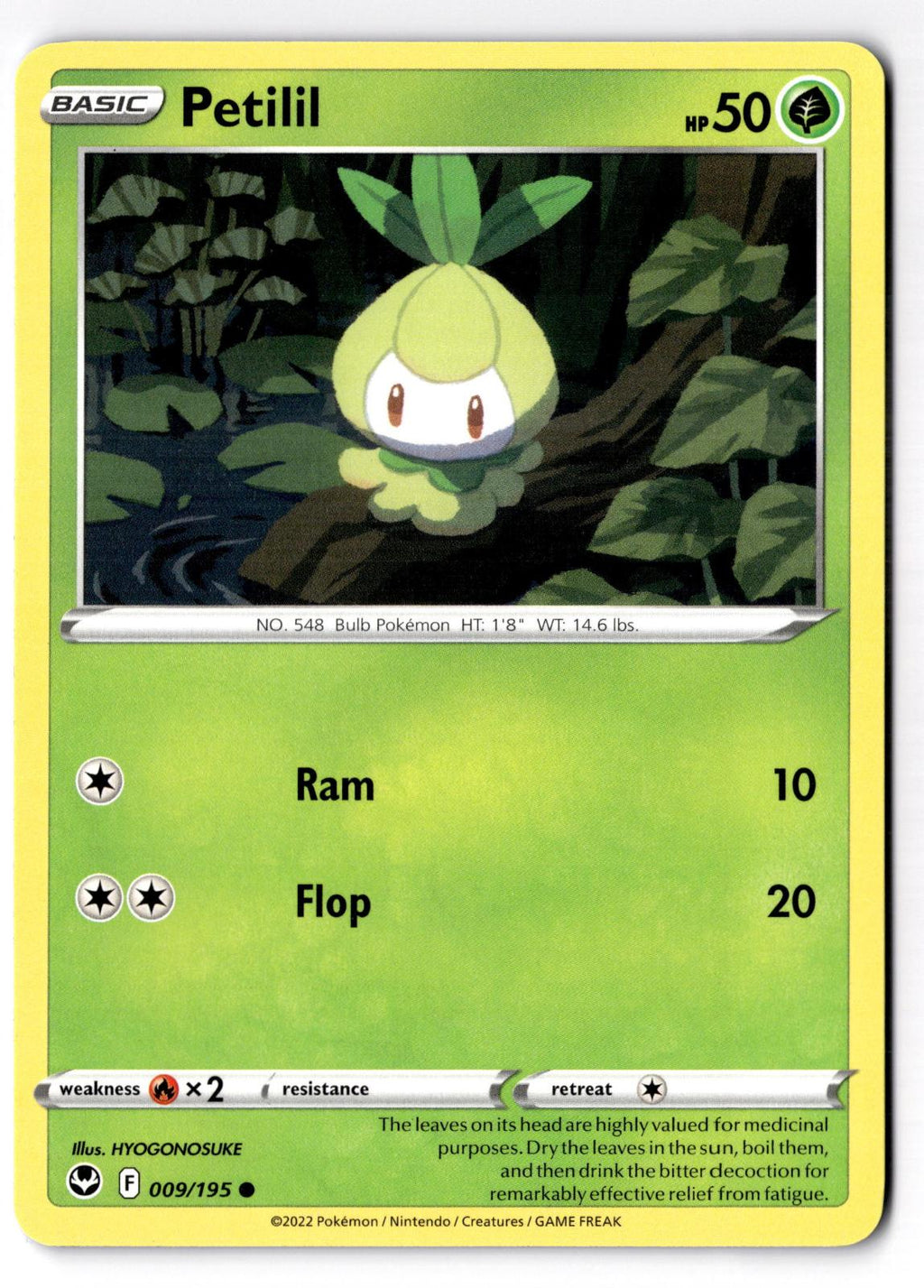 Petilil 009/195 Common Silver Tempest Pokemon Near Mint
