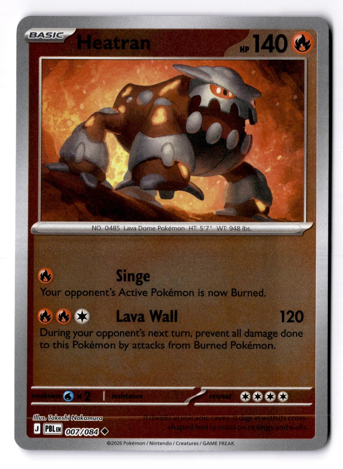 Heatran 007/084 Uncommon Pitch Black Pokemon Reverse Holo Lightly Played