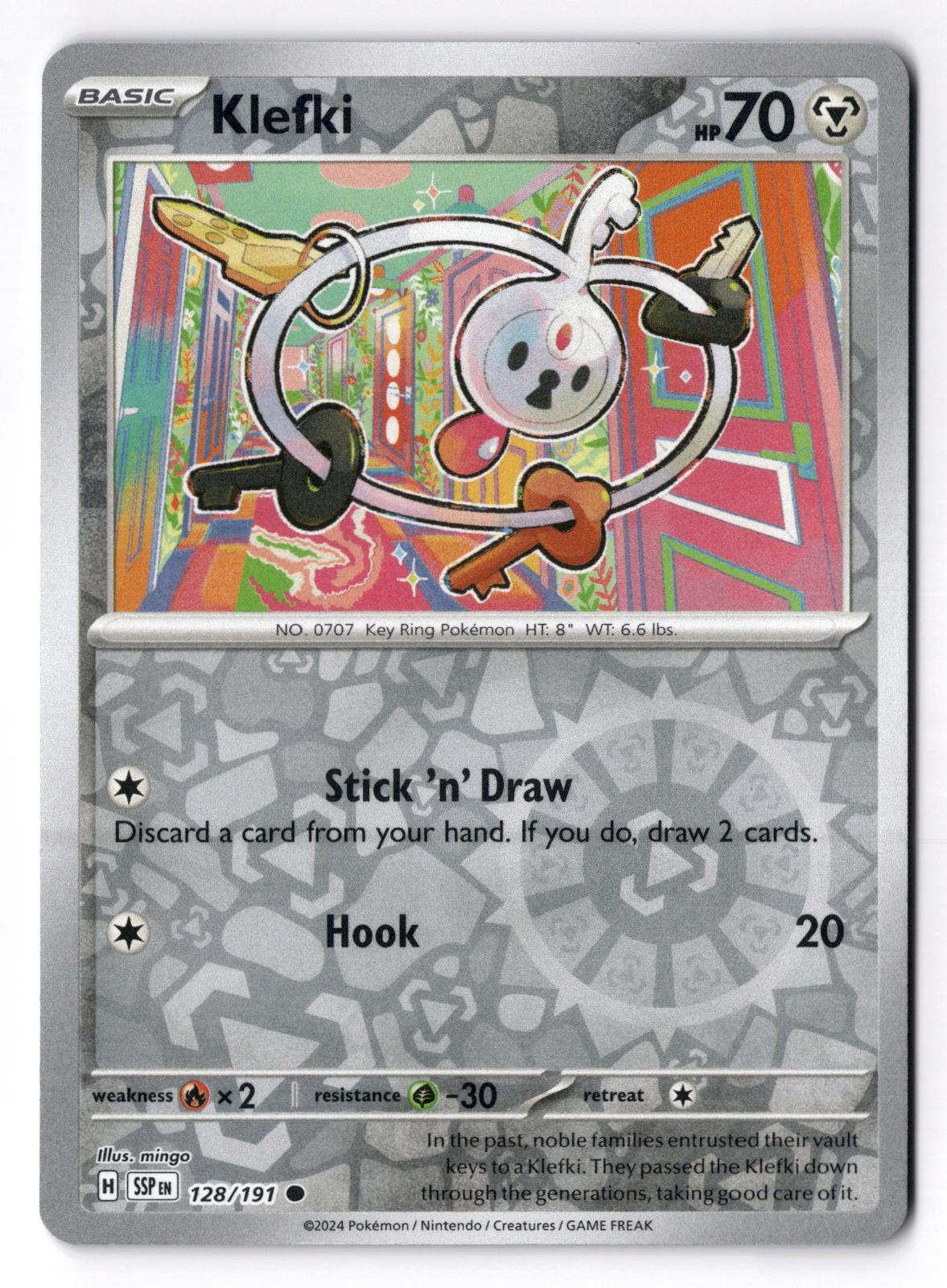 Klefki 128/191 Common Surging Sparks Pokemon Reverse Holo Near Mint