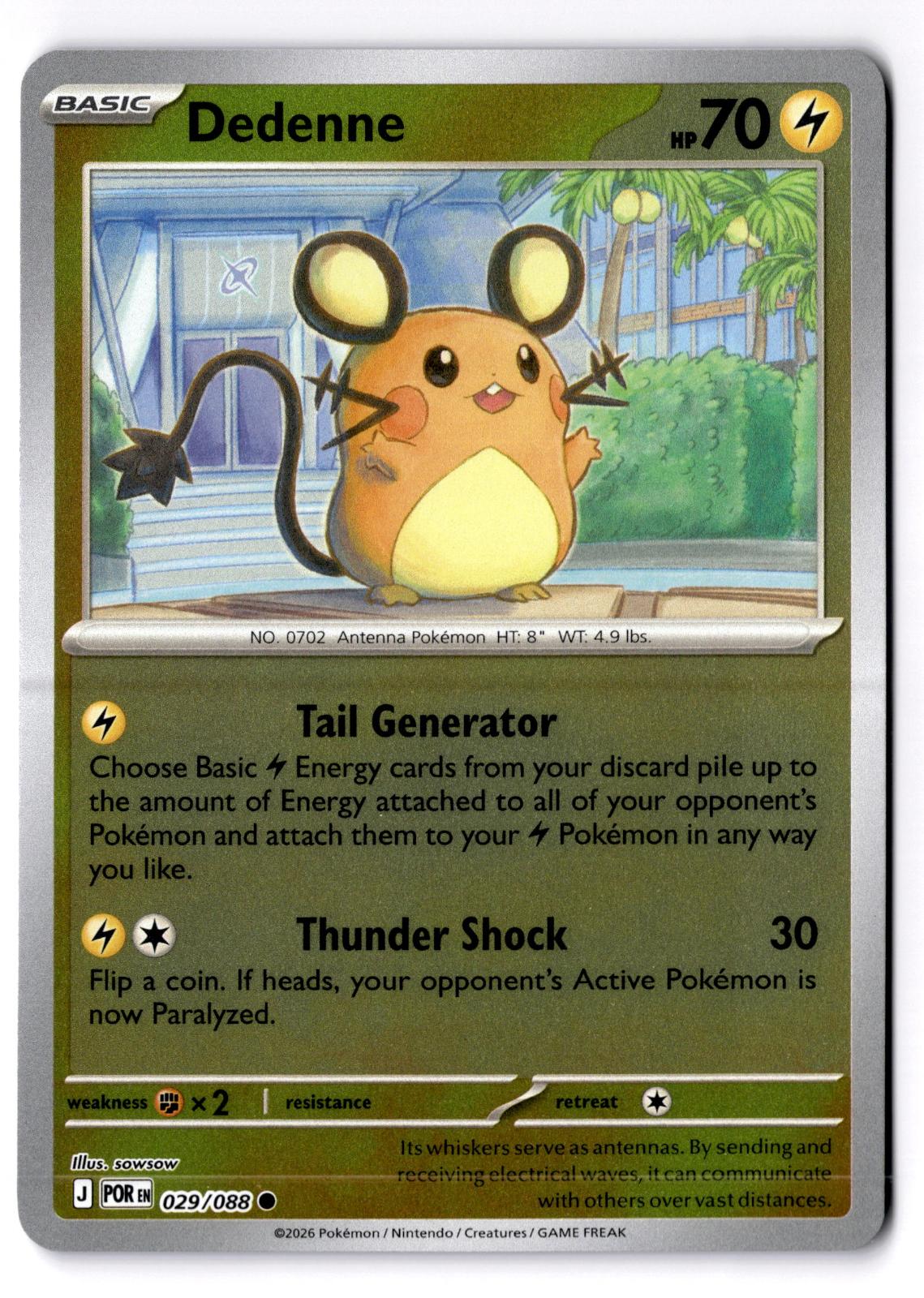 Dedenne 029/088 Common Perfect Order Pokemon Reverse Holo Lightly Played