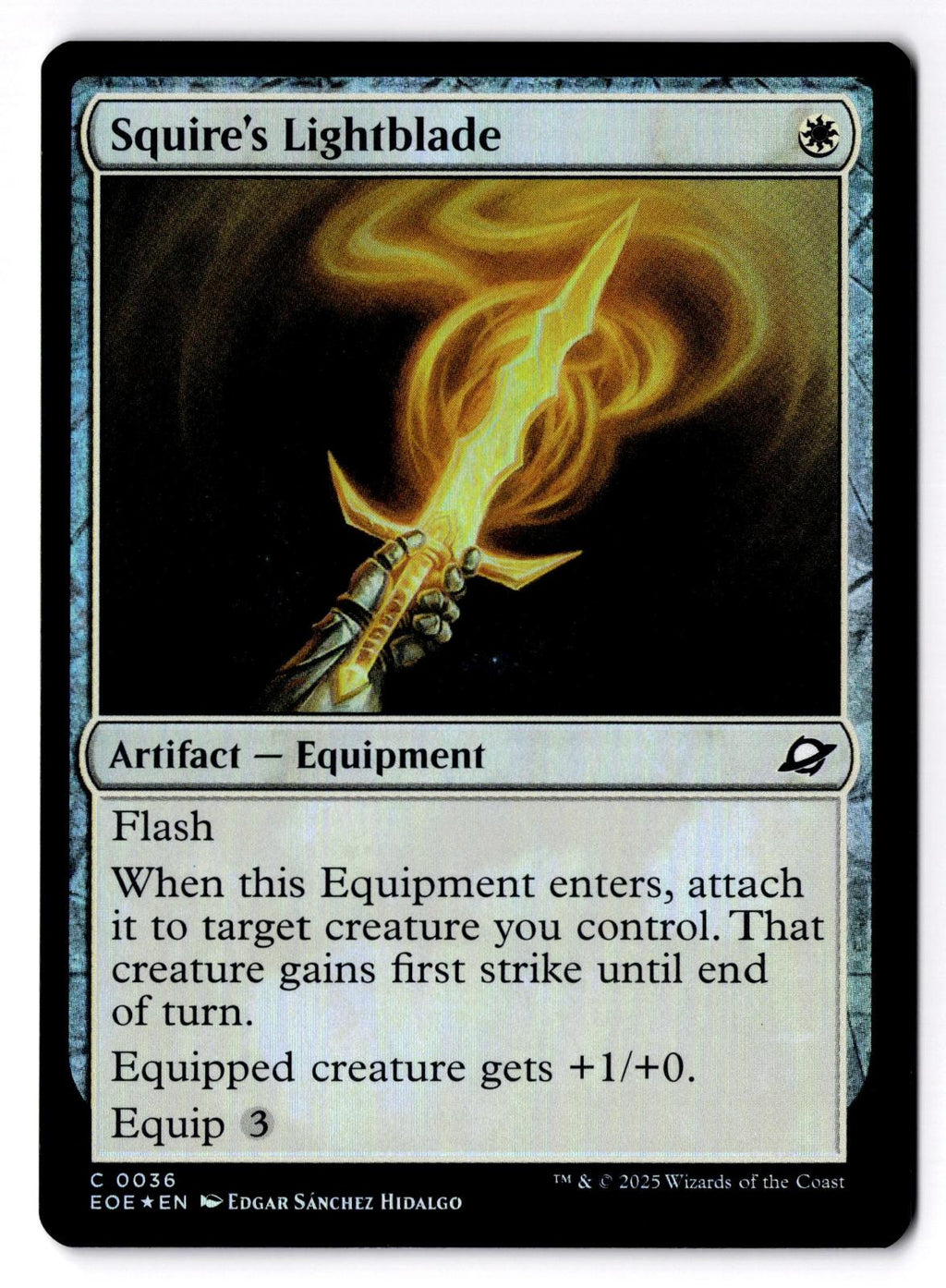Squire's Lightblade 36 Common Edge of Eternities Magic: The Gathering Foil LP