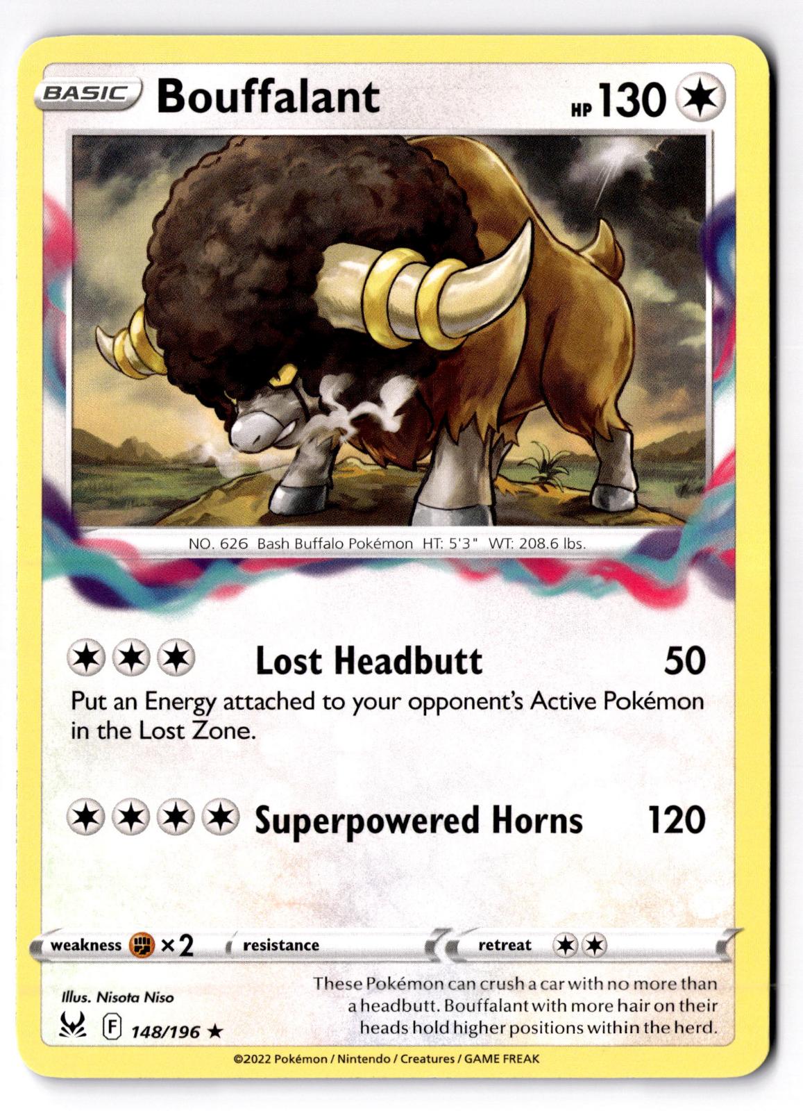 Bouffalant 148/196 Rare Lost Origin Pokemon Lightly Played
