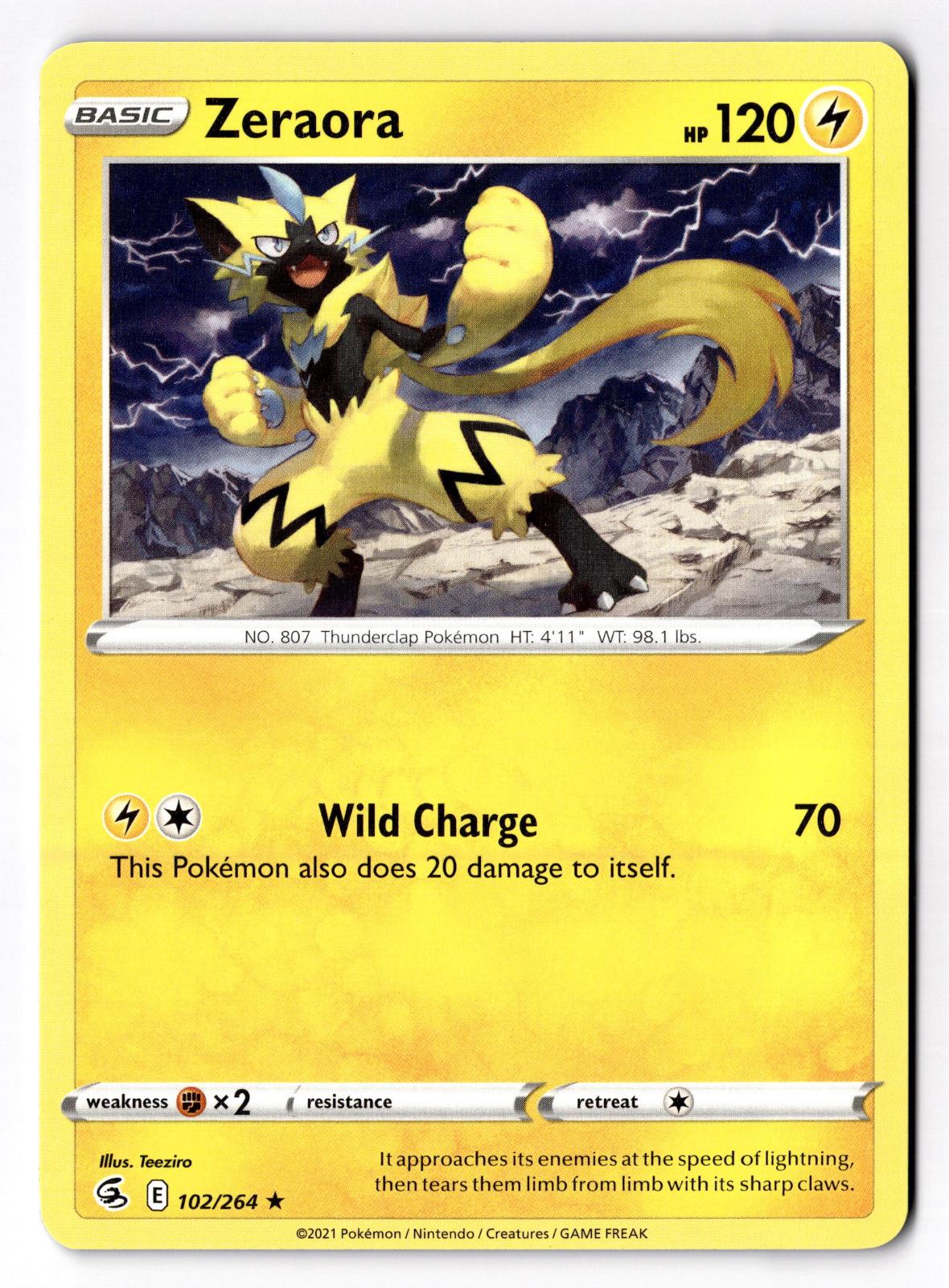 Zeraora 102/264 Rare Fusion Strike Pokemon Near Mint