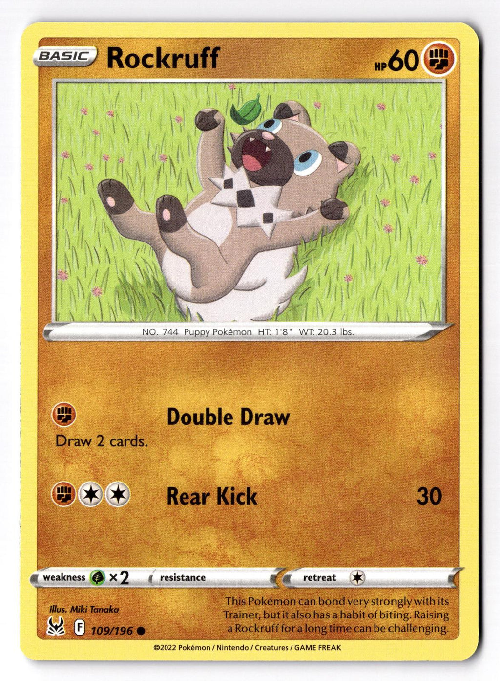 Rockruff 109/196 Common Lost Origin Pokemon Near Mint