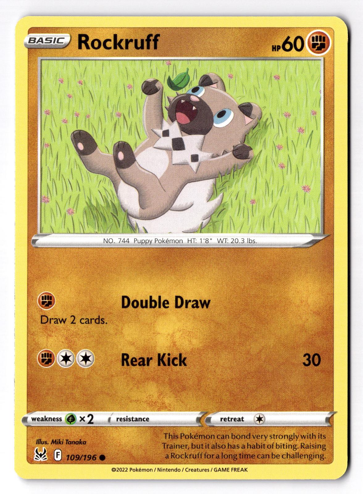Rockruff 109/196 Common Lost Origin Pokemon Near Mint
