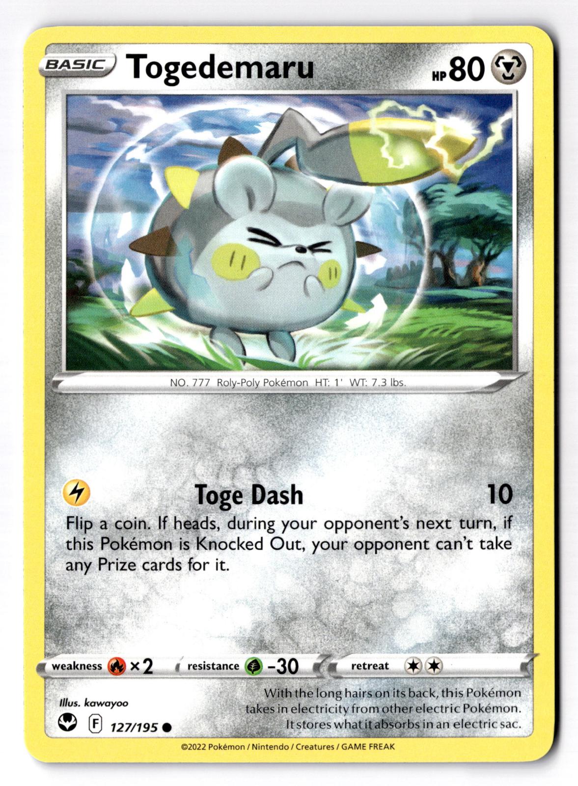 Togedemaru 127/195 Common Silver Tempest Pokemon Near Mint