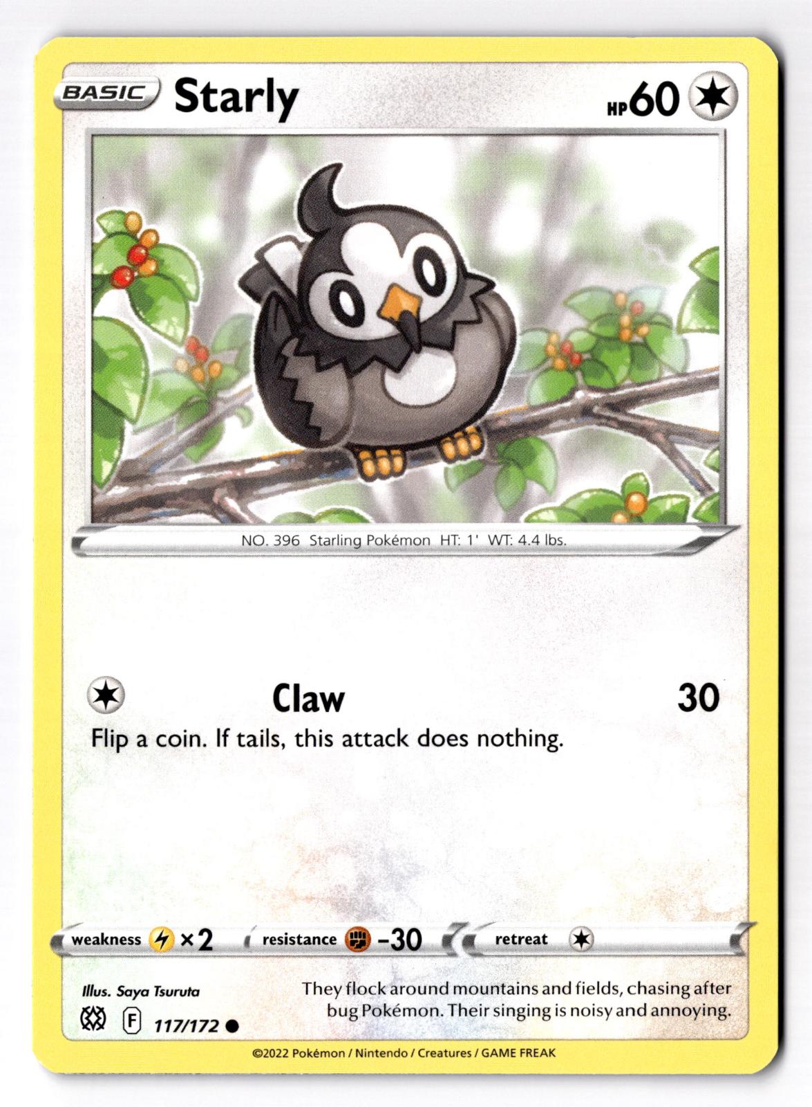 Starly 117/172 Common Brilliant Stars Pokemon Near Mint
