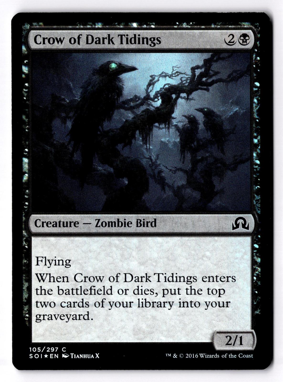 Crow of Dark Tidings 105 Shadows over Innistrad Magic: The Gathering Foil LP
