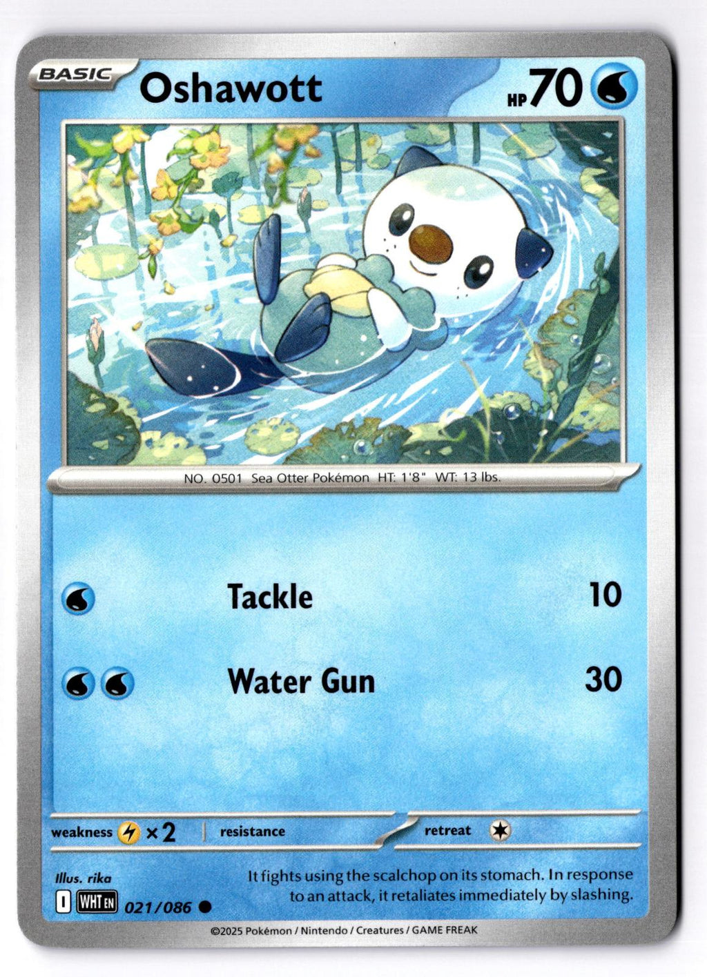 Oshawott 021/086 Common White Flare Pokemon Near Mint