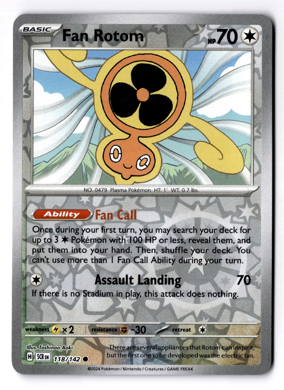 Fan Rotom 118/142 Common Stellar Crown Pokemon Reverse Holo Near Mint