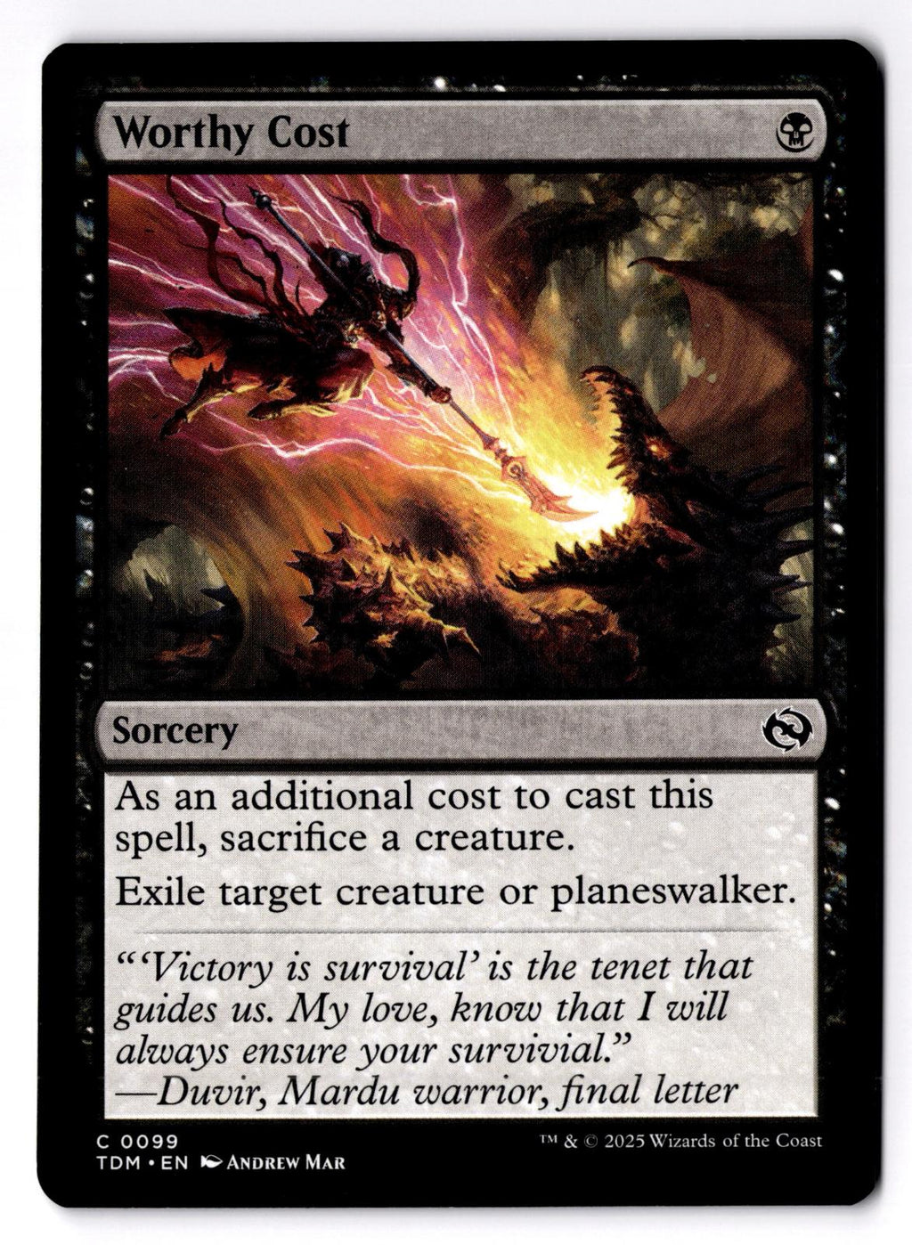 Worthy Cost 99 Common Tarkir: Dragonstorm Magic: The Gathering Lightly Played