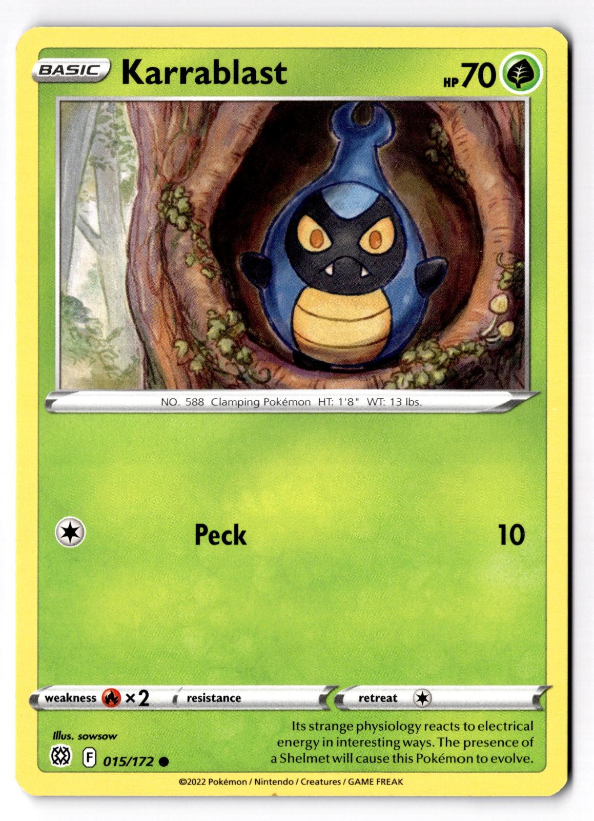 Karrablast 015/172 Common Brilliant Stars Pokemon Lightly Played