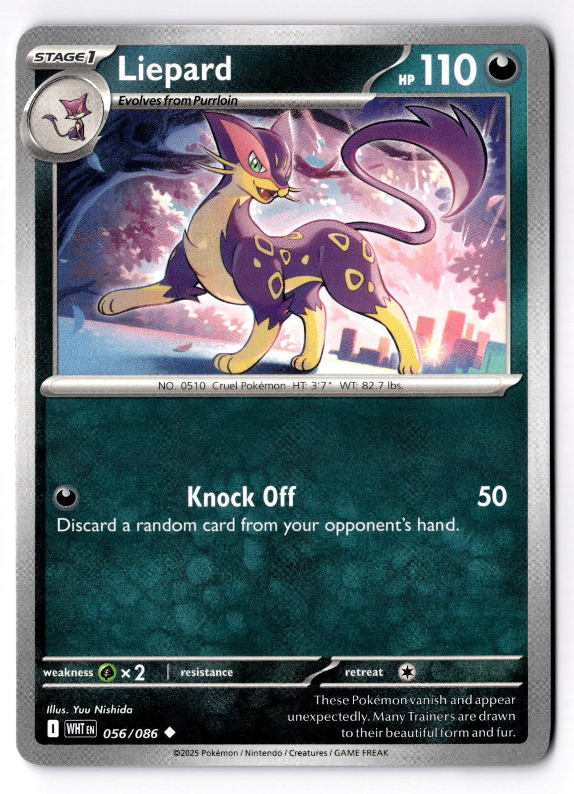 Liepard 056/086 Uncommon White Flare Pokemon Near Mint