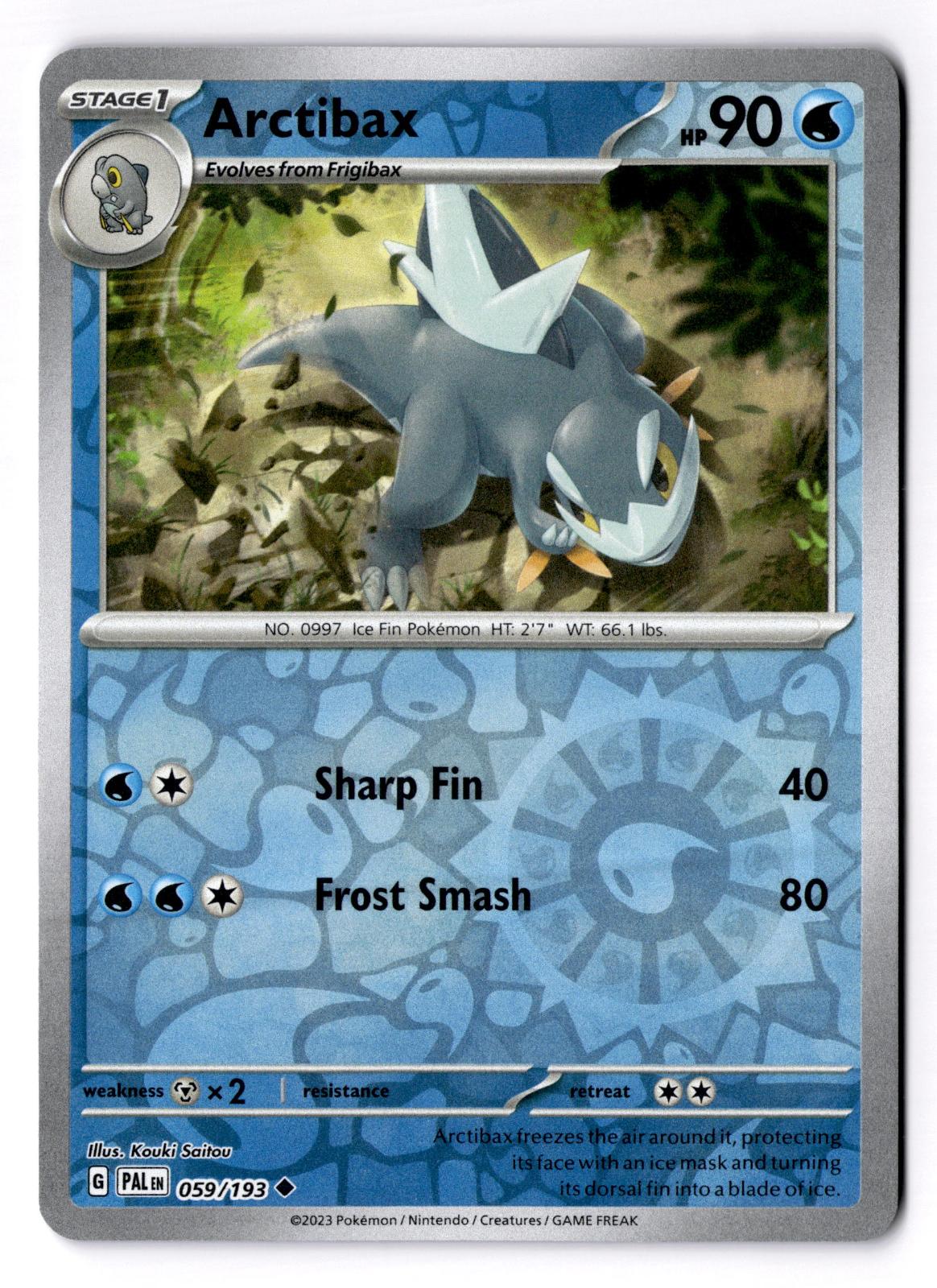 Arctibax 059/193 Uncommon Paldea Evolved Pokemon Reverse Holo Lightly Played