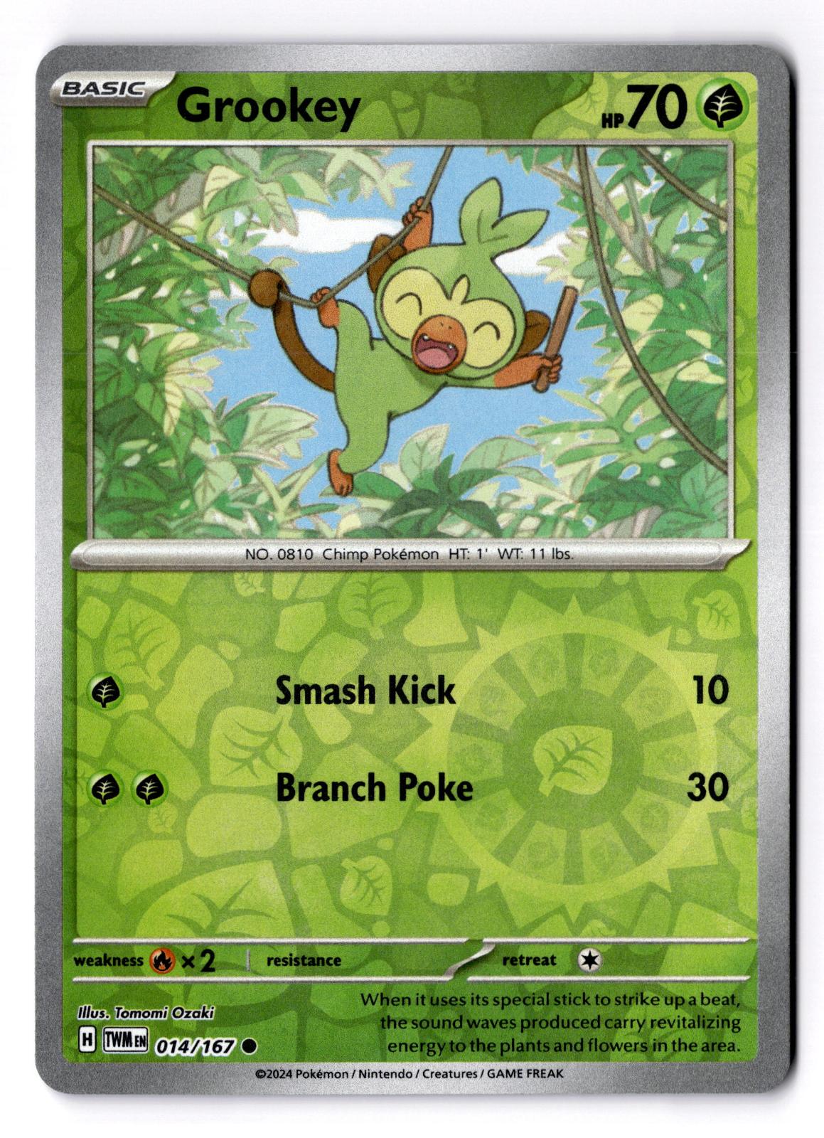 Grookey 014/167 Common Twilight Masquerade Pokemon Reverse Holo Near Mint