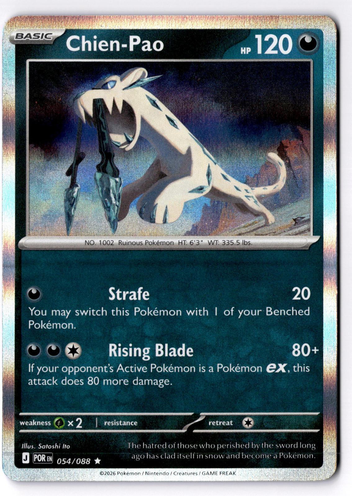 Chien-Pao 054/088 Rare Perfect Order Pokemon Holo Lightly Played