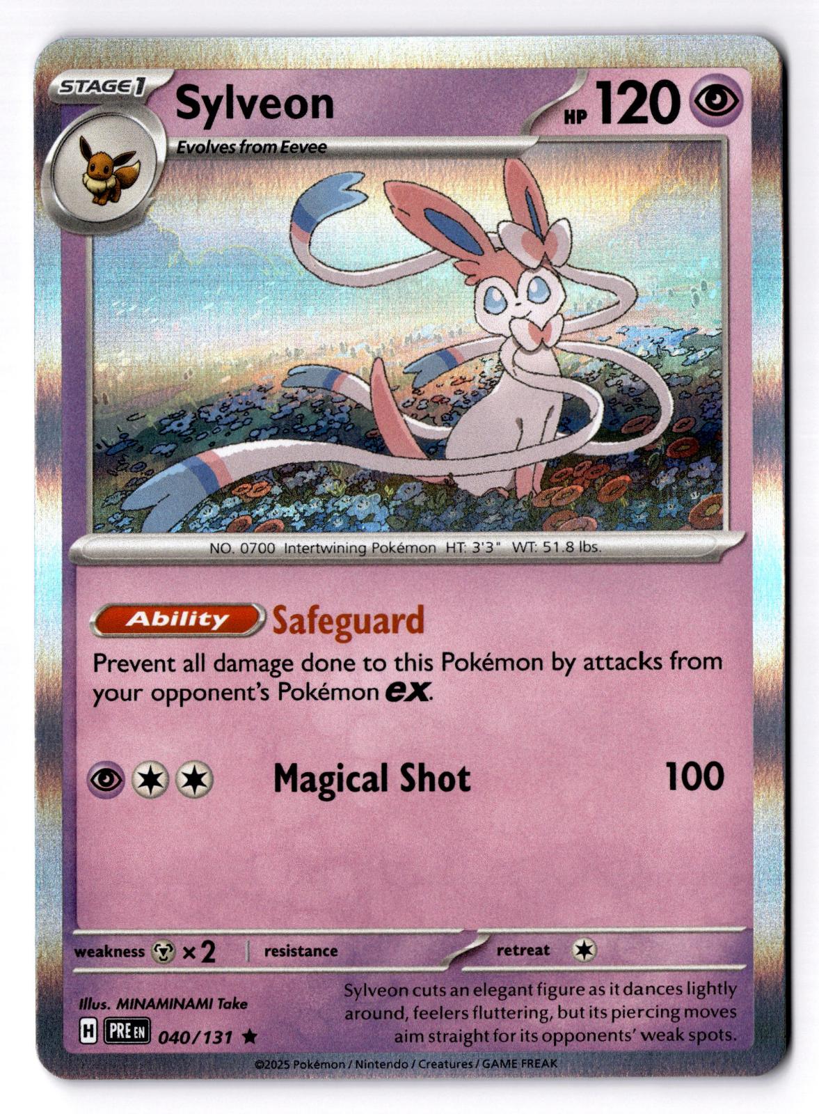Sylveon 040/131 Holo Rare Prismatic Evolutions Pokemon Near Mint