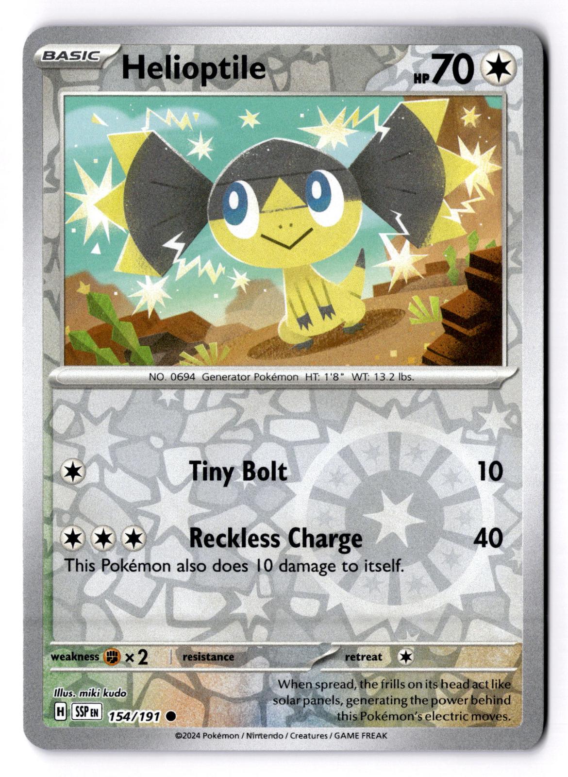 Helioptile 154/191 Common Surging Sparks Pokemon Reverse Holo Near Mint