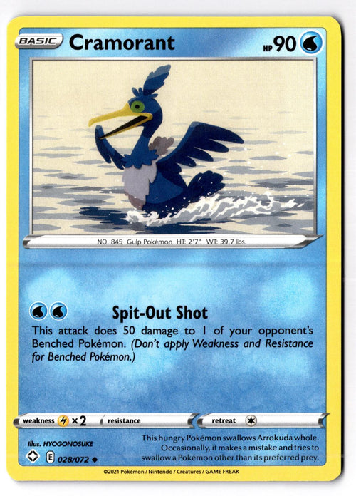 Cramorant 028/072 Uncommon Shining Fates Pokemon Near Mint