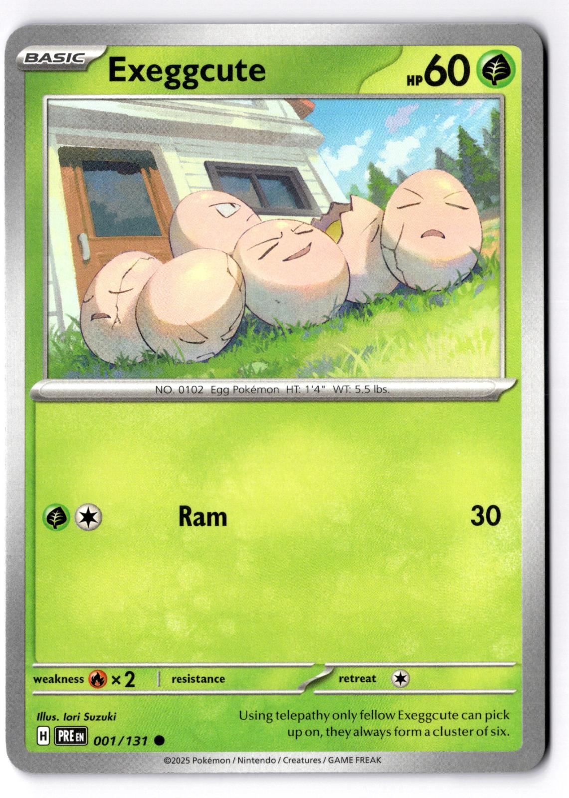 Exeggcute 001/131 Common Prismatic Evolutions Pokemon Near Mint
