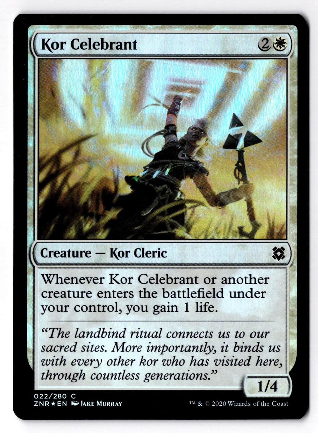 Kor Celebrant 22 Common Zendikar Rising Magic: The Gathering Foil Lightly Played