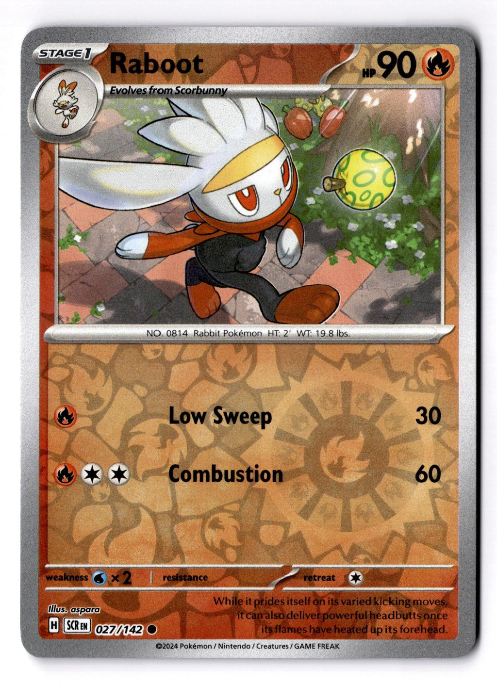 Raboot 027/142 Common Stellar Crown Pokemon Reverse Holo Near Mint