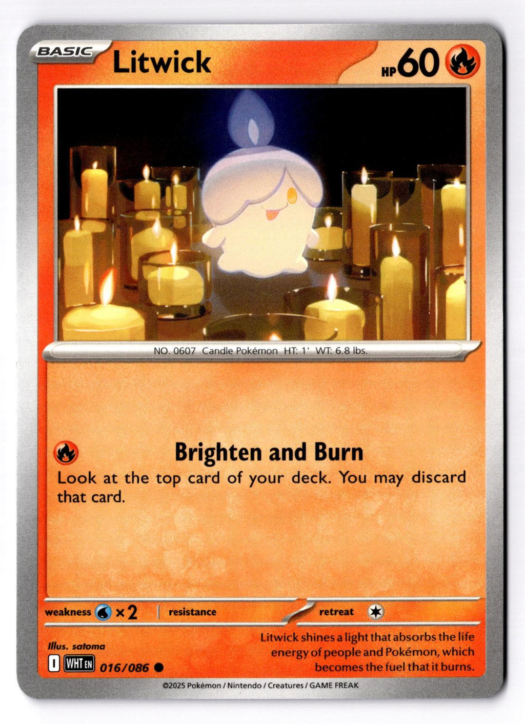 Litwick 016/086 Common White Flare Pokemon Near Mint