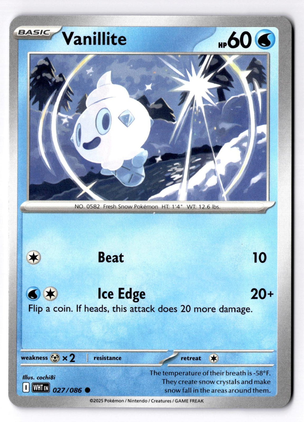 Vanillite 027/086 Common White Flare Pokemon Near Mint