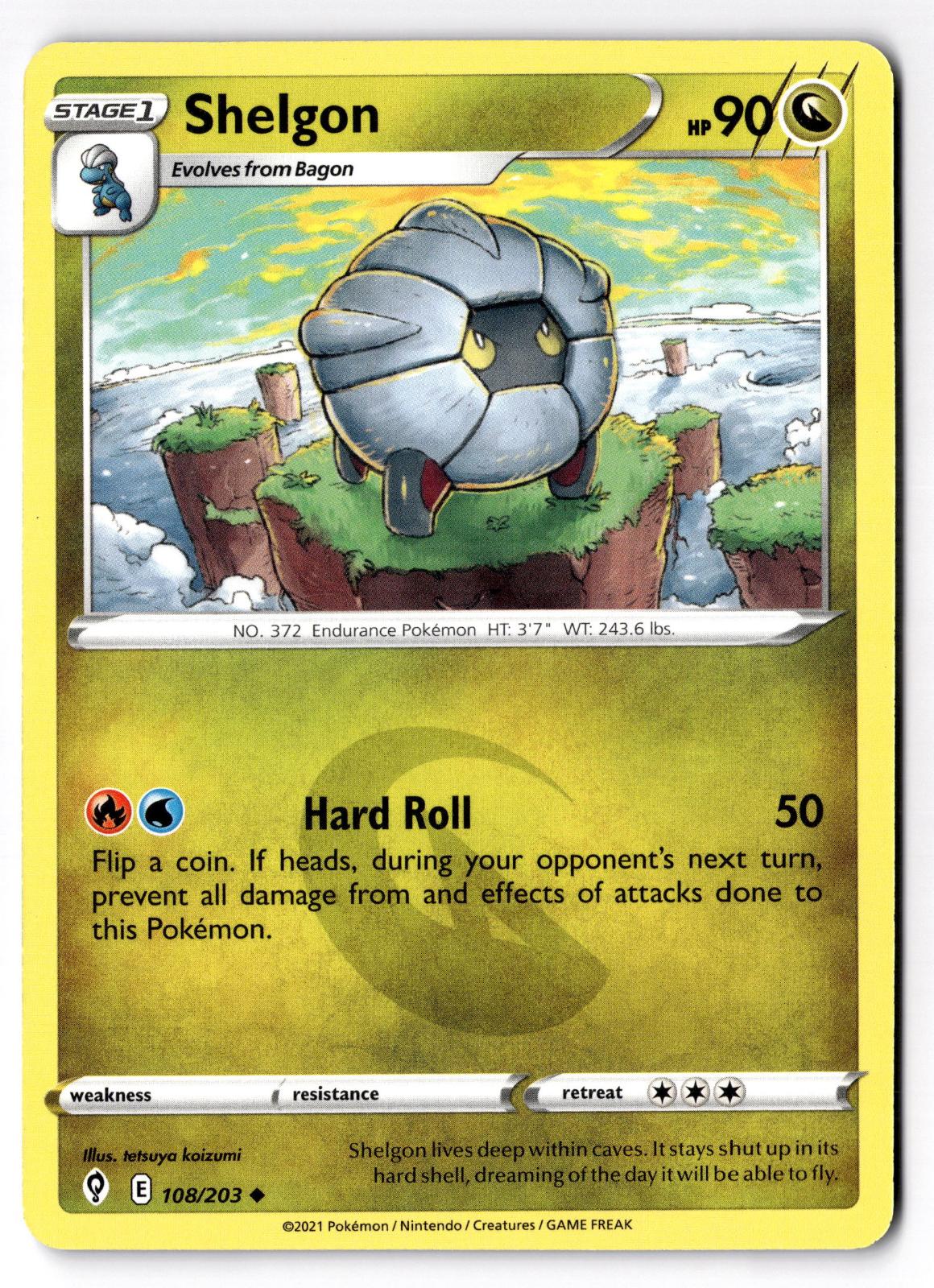 Shelgon 108/203 Uncommon Evolving Skies Pokemon Near Mint