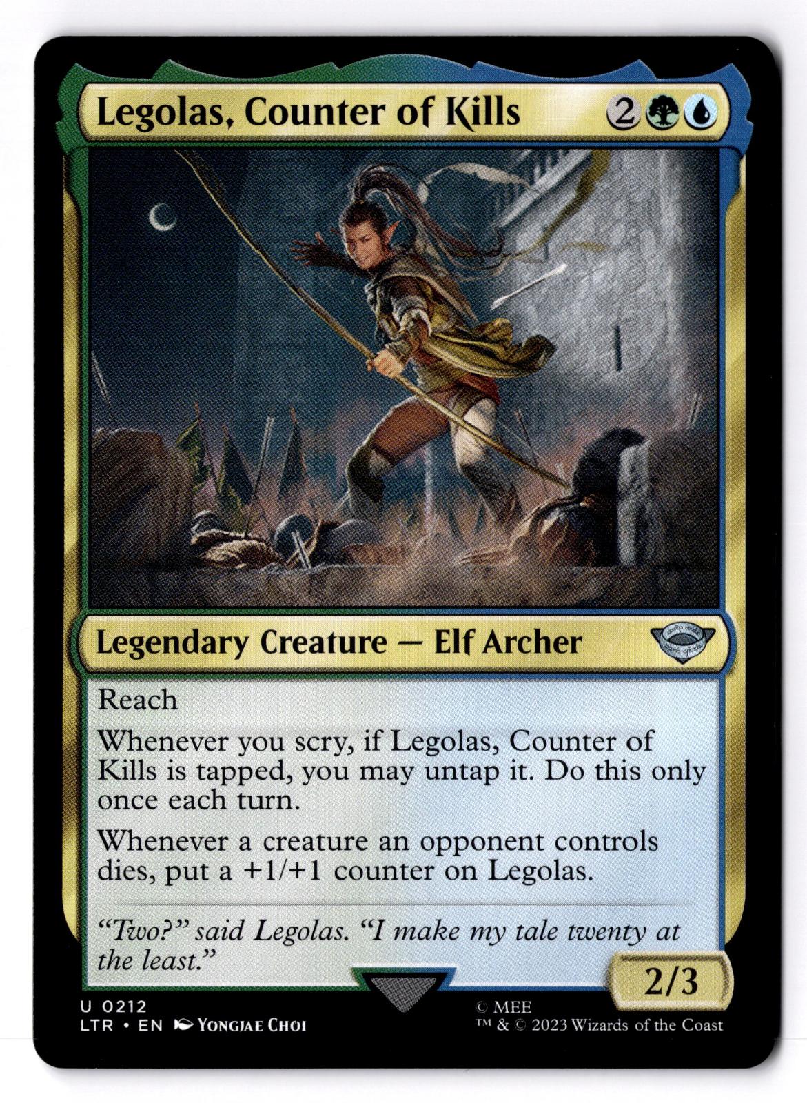 Legolas, Counter of Kills 212 The Lord of the Rings Magic: The Gathering LP